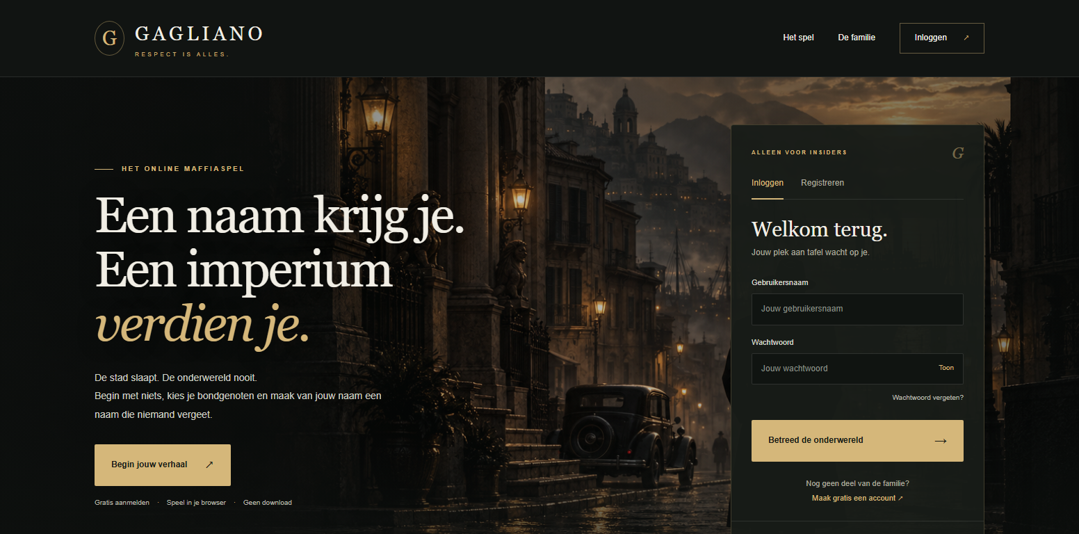 Preview van Gaglianogame.nl, momenteel onder constructie